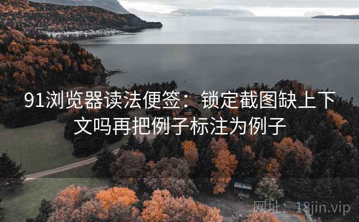 91浏览器读法便签：锁定截图缺上下文吗再把例子标注为例子